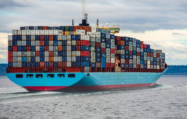 Cargo being loaded and secured in a shipping container at UKFM's Belvedere facility