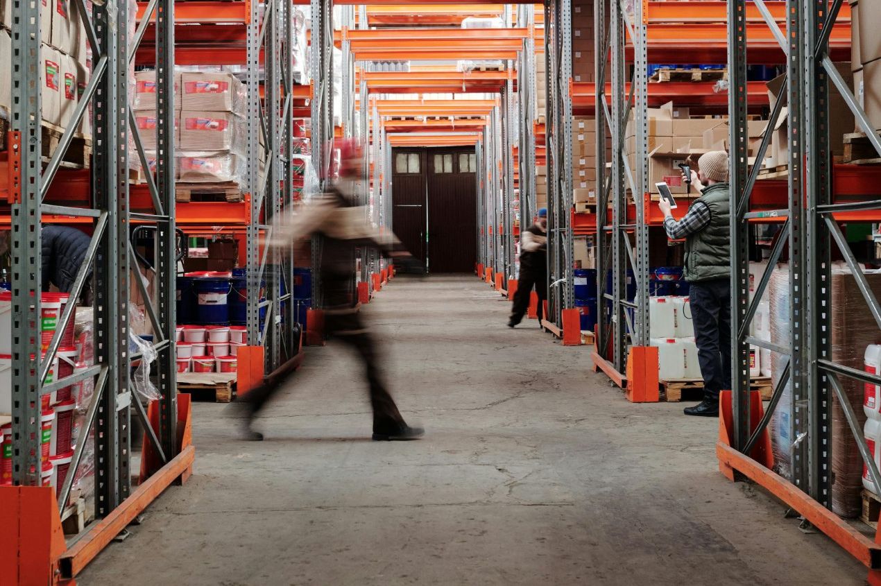Forklift in motion demonstrating fast and efficient warehouse turnaround times