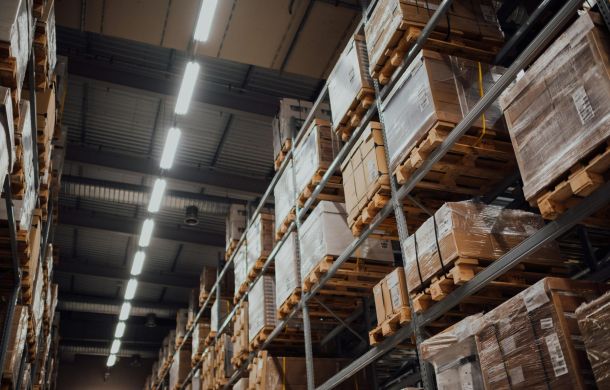 Large secure warehouse interior at UKFM's Belvedere facility in South East London